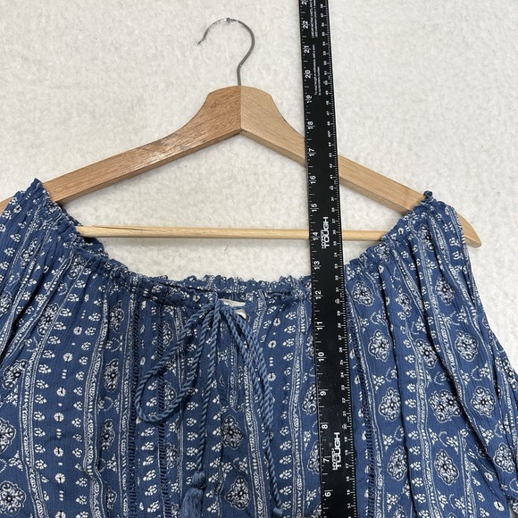 ABERCROMBIE & FITCH Cropped Penny Lane StyleBoho Cold Shoulder Top Size Medium - Picture 14 of 14